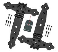 KOTARBAU® Juego de 2 colgadores en cruz de 150 mm, bisagras, placa de construcción, herrajes de puerta, unión de madera, bisagra en T con recubrimiento de polvo