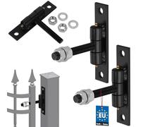 KOTARBAU® Juego de 2 bisagras de portón M16 x 100 mm ajustables largas con engrasadores de bolas para un movimiento fácil