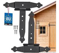 KOTARBAU® Juego de 2 colgadores en cruz, 200 mm, bisagra para puertas, banda, placa, herrajes de construcción, herrajes de madera, bisagras en T, revestimiento de polvo