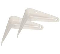 KOTARBAU® Juego de 2 escuadras para estanterías y baldas, 100 x 75 mm, Soportes de acero, Blanco, Soporte de esquina, Soporte metálico de pared, Base para estantes