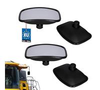 KOTARBAU Juego de 2 espejos universales panorámicos para tractores, espejos retrovisores de 265 x 185 mm, para camiones, tractores, retrovisores, espejos retrovisores con pomo ajustable, para