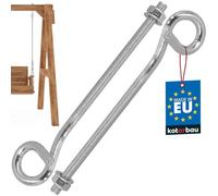 KOTARBAU® Juego de 2 Ganchos para Columpios - Ganchos de Tornillo - M10 210 mm - Acero galvanizado - Ganchos de Techo - Ganchos para atornillar - Ganchos de Alta Resistencia - Ganchos para Columpios