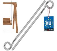 KOTARBAU® Juego de 2 Ganchos para Columpios - Ganchos de Tornillo - M10 300 mm - Acero galvanizado - Ganchos de Techo - Ganchos para atornillar - Ganchos de Alta Resistencia - Ganchos para Columpios
