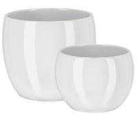 KOTARBAU® Juego de 2 macetas de cerámica de 10 y 13 cm, para Flores y Plantas, Color Blanco, macetero Redondo para Interiores, Maceta para el hogar, diseño Moderno y Elegante