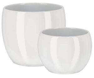 KOTARBAU® Juego de 2 macetas de cerámica de 10 y 13 cm, para Flores y Plantas, Color Blanco, macetero Redondo para Interiores, Maceta para el hogar, diseño Moderno y Elegante