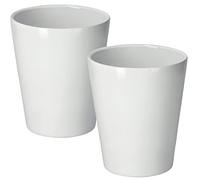 KOTARBAU® Juego de 2 macetas de cerámica para orquídeas, 150 mm de Altura, 120 mm, Color Blanco