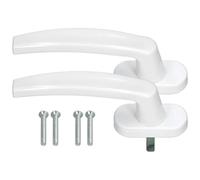 KOTARBAU Juego de 2 tiradores de ventana - Tirador de puerta de balcón - Botones a presión - PVC - 35 mm - Blanco - Tirador de puerta de patio - Universal - Fácil instalación - Material resistente a