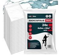 KOTARBAU® Juego de 24 Piezas Plastico Cubretodo - 4 x 5 m - Transparente - Plástico Para Pintar Cubretodo - Lámina Protectora para Pintar - Manta Protectora de Muebles