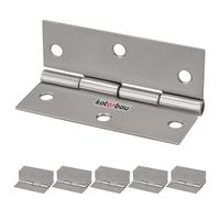 KOTARBAU® Juego de 25 bisagras para muebles, 60 mm, bisagra para muebles, bisagra de níquel enrollada, bisagra plegable para piano, para cajas de herramientas