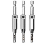 KOTARBAU® - Juego de 3 brocas con bisagras autocentradas, acero HSS, juego de 3 piezas, 2 mm, 2,8 mm, 3,6 mm, vástago hexagonal 1/4"