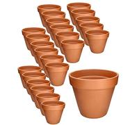 KOTARBAU® Juego de 32 macetas de Terracota con Borde 6 cm para Interiores y Exteriores, Tiesto para Plantas, Arcilla de Terracota, Maceta para balcón o jardín, Cerámica sin esmaltar