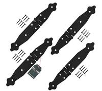 KOTARBAU® Juego de 4 bandas de puerta de 100 x 150 x 35 mm de acero con recubrimiento en polvo, bisagra de puerta, bisagra negra, bisagra de ventana, bisagra de madera, puerta de jardín, bisagra