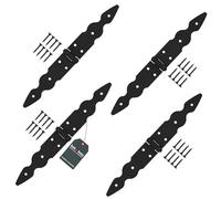 KOTARBAU® Juego de 4 bandas de puerta de 150 x 150 x 35 mm de acero con recubrimiento en polvo, bisagra de puerta, bisagra negra, bisagra de ventana, bisagra de madera, puerta de jardín, bisagra,