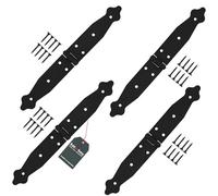 KOTARBAU® Juego de 4 bandas de puerta de 150 x 150 x 35 mm de acero con recubrimiento en polvo, bisagra de puerta, bisagra negra, bisagra de ventana, bisagra de madera, puerta de jardín, bisagra