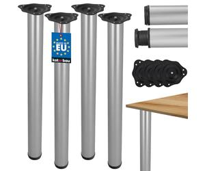 KOTARBAU Juego de 4 patas de mesa de acero inoxidable, 71-74,5 cm, patas de mesa, patas ajustables, patas de mesa, patas de mesa, patas de mesa, patas de mesa, patas de muebles, patas plateadas