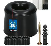 KOTARBAU® Juego de 4 topes para puerta de suelo para atornillar - 27 mm - Negro - Tope para puerta de suelo - de goma