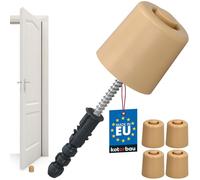 KOTARBAU Juego de 4 topes para puerta de suelo para atornillar - 43 mm - Beige - Tope para puerta de suelo - de goma