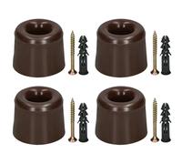 KOTARBAU® Juego de 4 topes para puerta de suelo para atornillar - marrón - 27 mm - Tope para puerta de suelo - tope de puerta - de goma