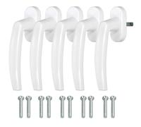 KOTARBAU Juego de 5 tiradores de ventana - Tirador de puerta de balcón - Botones a presión - PVC - 35 mm - Blanco - Tirador de puerta de patio - Universal - Fácil instalación - Material resistente a