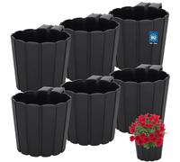 KOTARBAU® Juego de 6 macetas colgantes - 15 cm de alto x 13 cm de alto - Maceta de plástico - Maceta grande para exterior - Jardinera para balcón - Maceta colgante para balcón