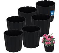 KOTARBAU Juego de 6 maceteros - Maceta - 15 cm de alto x 13 cm - antracita - Plástico - Maceta para plantas de interior - Macetas grandes - Exterior - Maceta - Maceta - Jardinera - Jardinera