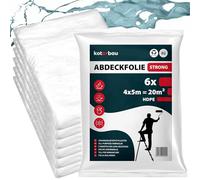 KOTARBAU® Juego de 6 Piezas Plastico Cubretodo - 4 x 5 m - Transparente - Plástico Para Pintar Cubretodo - Lámina Protectora para Pintar - Manta Protectora de Muebles