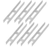 KOTARBAU® Juego de 6 soportes para postes en H para hormigón, 70 mm/600 mm, anclajes en H de acero galvanizado plateado, anclaje para postes, zapatos con anclaje de hormigón, soporte de acero, anclaje