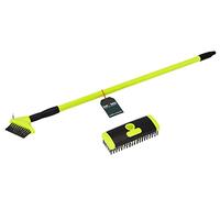 KOTARBAU® Juego de Cepillos para Juntas para Adoquines + Escoba con Mango Telescópico 80-140 cm Cepillo de Acero Limpiajuntas Raspador de Juntas Cepillo de Malas Hierbas Cepillo de Alambre