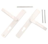 KOTARBAU® Juego de manillas para Puerta, Manilla de Cilindro de Perfil 72 mm, Manillas de Aluminio - Blanco, 2 Manetas, Manijas de Placa Larga, Diseño clásico, Kit de Montaje Incluido, Picaportes