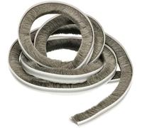 KOTARBAU® Junta de cepillo autoadhesiva 10 m x 6,9 mm x 12 mm, Tira de sellado, Cinta de sellado para ventanas, puertas correderas, Burlete de pelo, Cepillo de sellado
