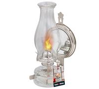 KOTARBAU® Lámpara de petróleo de cristal con espejo de níquel, lámpara de camping, lámpara de aceite de petrólio, lámpara de queroseno, lámpara de aceite vintage, lámpara de camping, balcón,