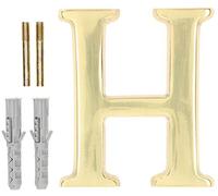 KOTARBAU® Letra de casa Exterior «H», 10 cm, Letra para Casas o Portales 3D, Letra de señalización de Puerta de latón, Letra de Vivienda, Letra para fachadas o Puertas, Letra latón, Números y Letras