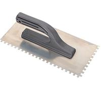 KOTARBAU® Llana dentada con hoja de acero inoxidable, 6x6 mm, 270 mm, Paleta de alisado con mango de plástico, Peine de diente para colocación de baldosas, Espátula de dientes, Alisadora para azulejos