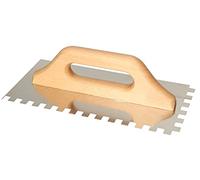 KOTARBAU® Llana Dentada de Acero Inoxidable, 10 x 10 mm / 280 mm, Paleta de alisado con Mango de Madera, Llana Peine de Diente para colocación de baldosas, Espátula Dentada, Talocha