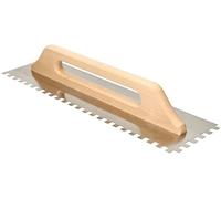 KOTARBAU® Llana dentada de acero inoxidable, 10 x 10 mm / 480 mm, Paleta de alisado con mango de madera, Llana peine de diente para colocación de baldosas, Espátula Dentada, Alisadora para azulejo