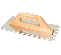 KOTARBAU® Llana Dentada de Acero Inoxidable, 12 x 12 mm / 280 mm, Paleta de alisado con Mango de Madera, Llana Peine de Diente para colocación de baldosas, Espátula Dentada, Talocha