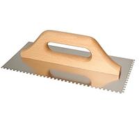 KOTARBAU® Llana Dentada de Acero Inoxidable, 4 x 4 mm / 280 mm, Paleta de alisado con Mango de Madera, Llana Peine de Diente para colocación de baldosas, Espátula Dentada, Talocha
