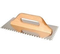 KOTARBAU® Llana Dentada de Acero Inoxidable, 6 x 6 mm / 280 mm, Paleta de alisado con Mango de Madera, Llana Peine de Diente para colocación de baldosas, Espátula Dentada, Talocha
