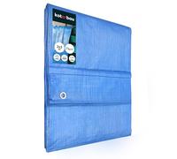 KOTARBAU Lona de Tejido de 2 x 2 m, Azul, 75 g/m2, con Ojales Reforzados, Lona de protección, Impermeable, Resistente a desgarros, para Cualquier condición meteorológica