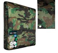 KOTARBAU® Lona Impermeable Exterior 8x10 m, Camuflaje, 90 g/m² | Polietileno, Lona Suelo Piscina, Lona Camping, Polietileno, Resistente, Universal con Ojales