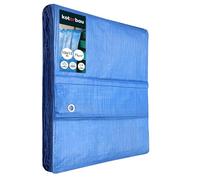 KOTARBAU® Lona Impermeable Exterior - Polietileno - 10x15 m - Azul - 75 g/m2 - Lona Suelo Piscina - Cubierta Reforzada con Ojales - Cubierta de Protección para Jardín - Resistente - Universal