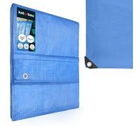 KOTARBAU® Lona Impermeable Exterior - Polietileno - 2x2 m - Azul - 75 g/m2 - Lona Suelo Piscina - Cubierta Reforzada con Ojales - Cubierta de Protección para Jardín - Resistente - Universal