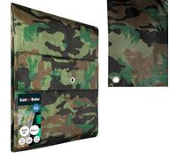 KOTARBAU® Lona Impermeable Exterior - Polietileno - 4x4 m - Camuflaje - 80 g/m2 - Lona Suelo Piscina - Cubierta Reforzada con Ojales - Cubierta de Protección para Jardín - Resistente - Universal