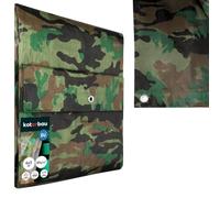 KOTARBAU® Lona Impermeable Exterior - Polietileno - 4x5 m - Camuflaje - 80 g/m2 - Lona Suelo Piscina - Cubierta Reforzada con Ojales - Cubierta de Protección para Jardín - Resistente - Universal