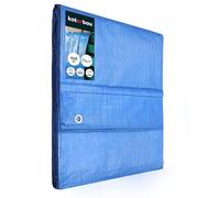 KOTARBAU® Lona Impermeable Exterior - Polietileno - 4x8 m - Azul - 75 g/m2 - Lona Suelo Piscina - Cubierta Reforzada con Ojales - Cubierta de Protección para Jardín - Resistente - Universal