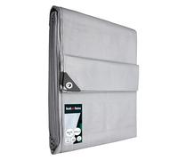 KOTARBAU® Lona Impermeable Exterior - Polietileno - 6x10 m - Plata - 200 g/m2 - Lona Suelo Piscina - Cubierta Reforzada con Ojales - Cubierta de Protección para Jardín - Resistente - Universal