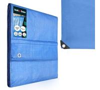 KOTARBAU® Lona Impermeable Exterior - Polietileno - 6x8 m - Azul - 75 g/m2 - Lona Suelo Piscina - Cubierta Reforzada con Ojales - Cubierta de Protección para Jardín - Resistente - Universal