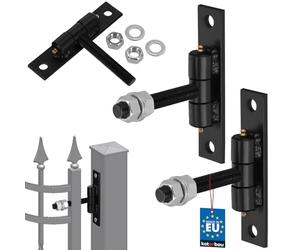 KOTARBAU® Lote de 2 bisagras de puerta con muelles M20 x 120 mm para atornillar - Bisagras de puerta de acero recubiertas por pulverización para puertas de madera y marcos de puerta de madera