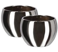 KOTARBAU® Maceta de cerámica de 10 cm, para Flores y Plantas, Color Plateado, macetero Redondo para Interiores, Maceta para el hogar, diseño Moderno y Elegante, Efecto de Espejo, Reflejo Brillante