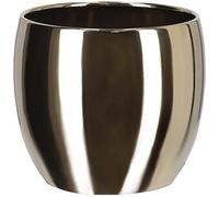 KOTARBAU® Maceta de cerámica de 13 cm, para Flores y Plantas, Color Dorado, Oro, macetero Redondo para Interiores, Maceta para el hogar, diseño Moderno y Elegante, Efecto Espejo, Reflejo Brillante